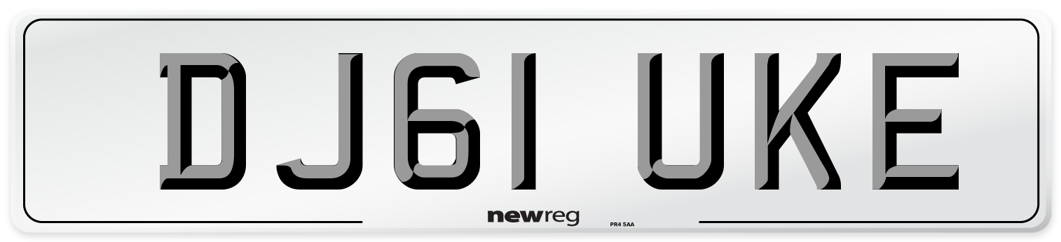 DJ61 UKE Number Plate from New Reg